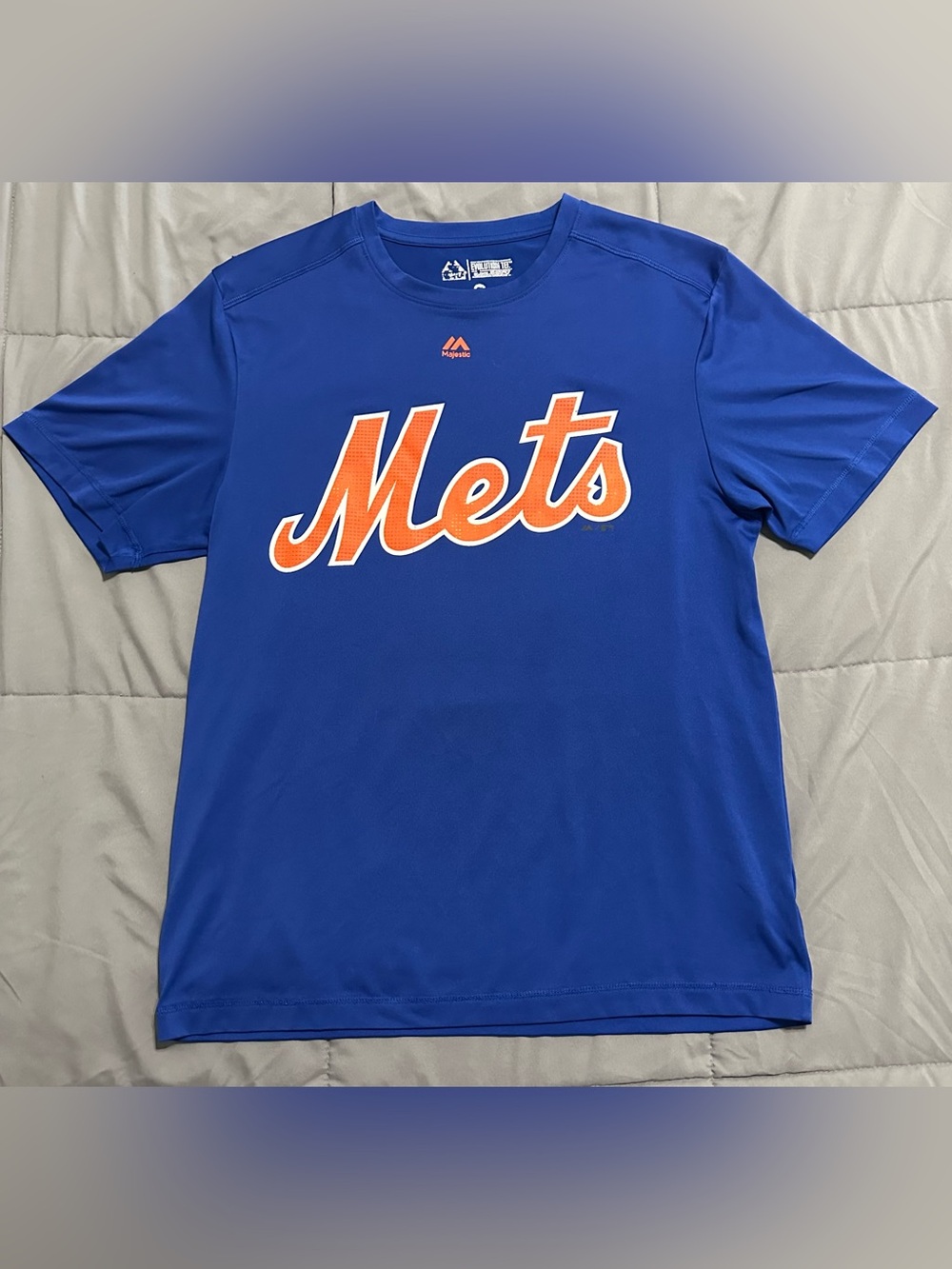 Majestic New York Mets Blue Short-Sleeve Dri Fit Tee Mens Medium